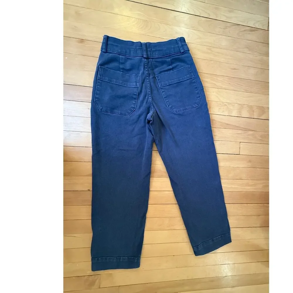 Everlane The Utility Barrel Pant Size 0 Blue High Rise Tapered Ankle EUC - Picture 6 of 6